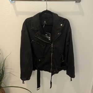 Insane Gene Oversized Moto Denim Jacket